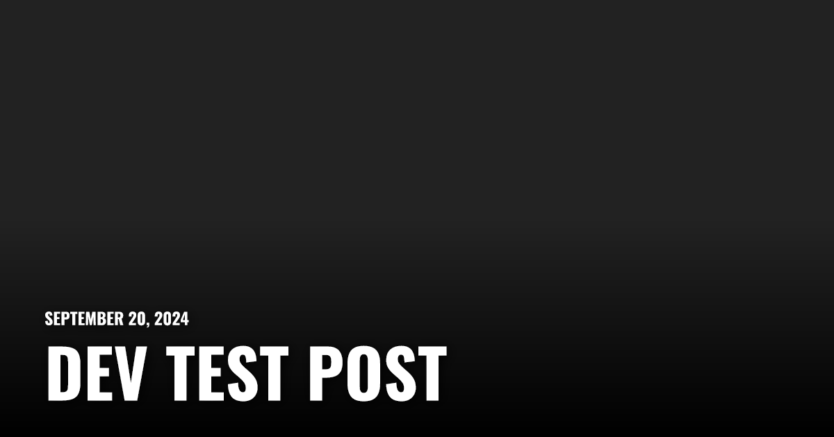 Dev Test Post | Restart.run