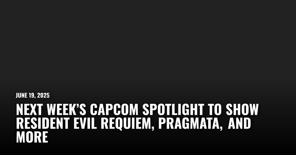 Next Week’s Capcom Spotlight To Show Resident Evil Requiem, Pragmata ...