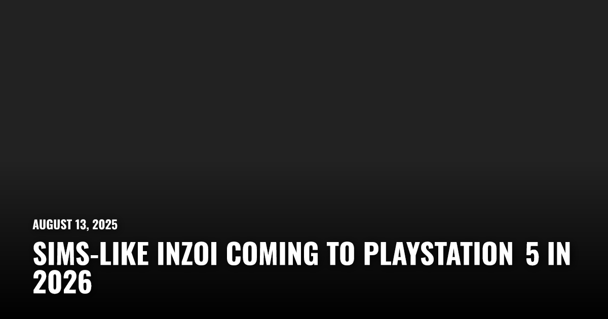 Sims-Like InZOI Coming to PlayStation 5 in 2026 | Restart.run