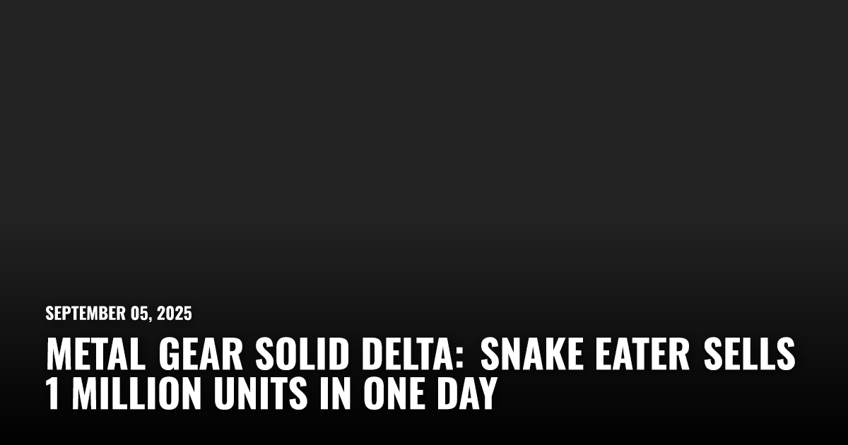 Metal Gear Solid Delta Sells 1 Million Units in One Day | Restart.run