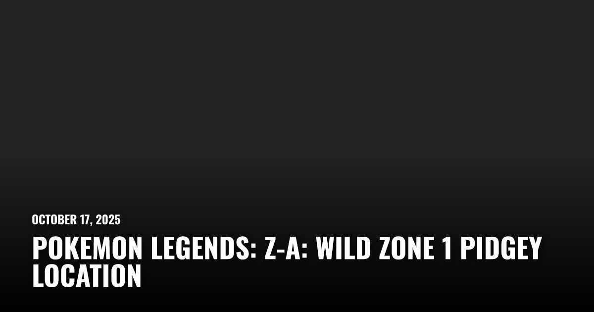Pokemon Legends: Z-A: Wild Zone 1 Pidgey Location | Restart