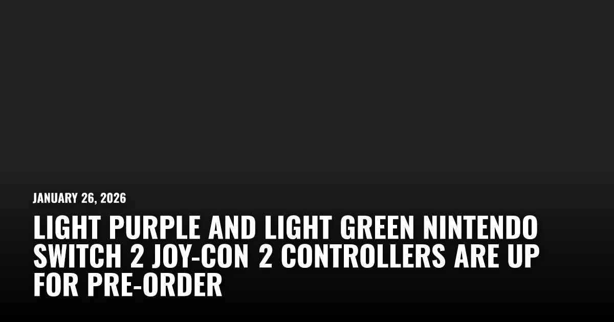 Light Purple and Light Green Nintendo Switch 2 Joy-Con 2
