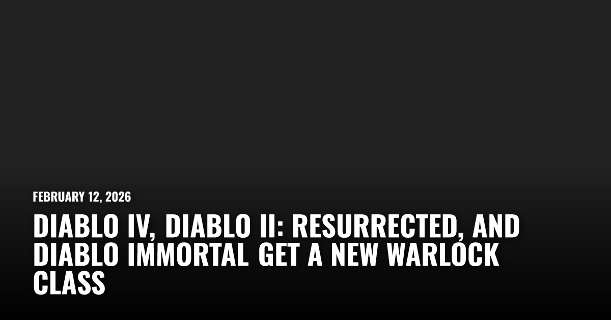 Diablo Games Get a New Warlock Class | Restart.run