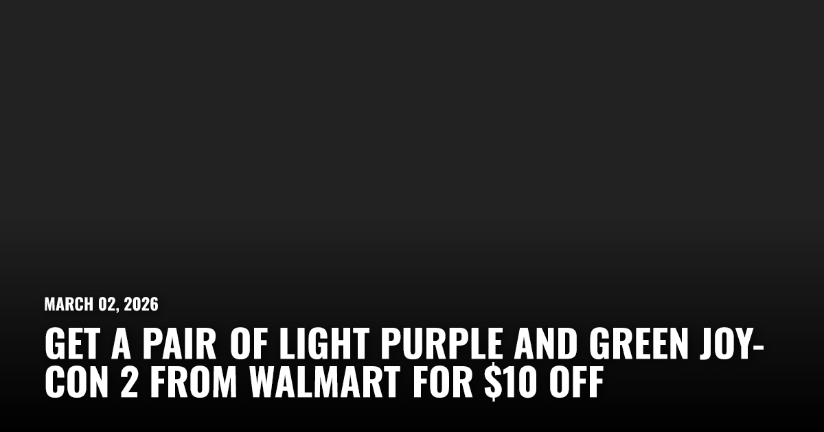 Get a Pair of Light Purple and Green Joy-Con 2 From Walmart for