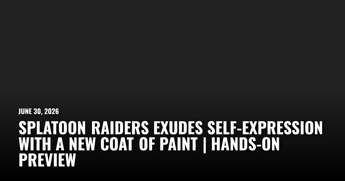 Splatoon Raiders Exudes Self-Expression With a New Coat of Paint