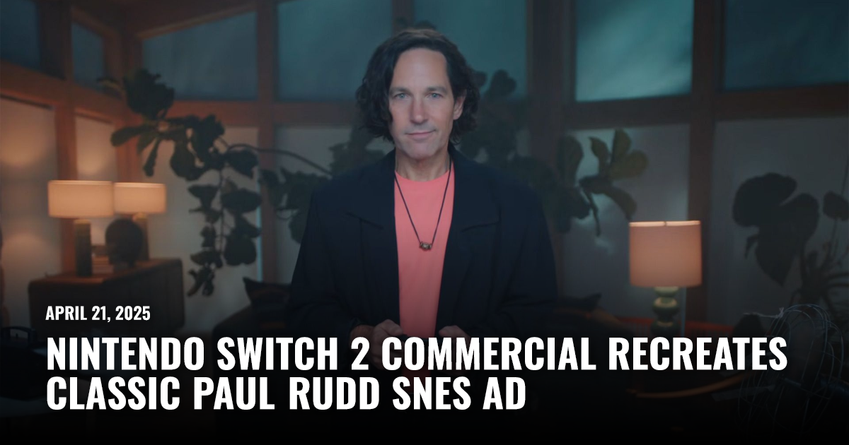 Switch Advert Actor Nintendo Switch 2 Commercial Recreates Classic Paul Rudd SNES Ad ...