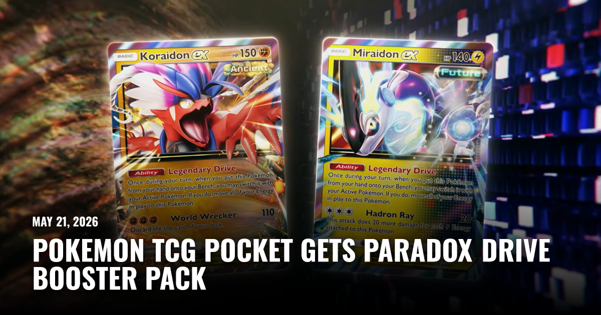 Pokemon TCG Pocket Gets Paradox Drive Booster Pack | Restart.run Pokemon TCG Pocket Gets Paradox Drive Booster Pack | Restart.run