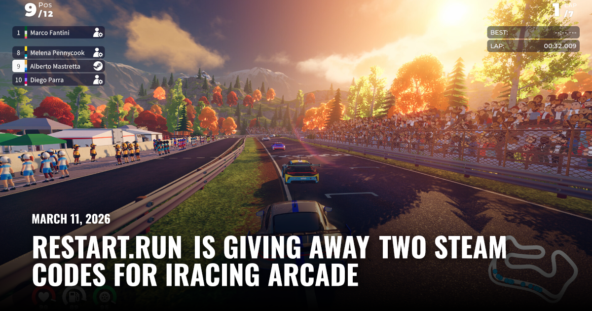 Arcade Racer Steam Restart.run Is Giving Away Two Steam Codes for iRacing Arcade | Restart.run
